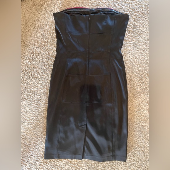 Cache Satin Pink & Red Colorblock Strapless Knee Length Cocktail Dress - Sz 6 - Picture 2 of 4